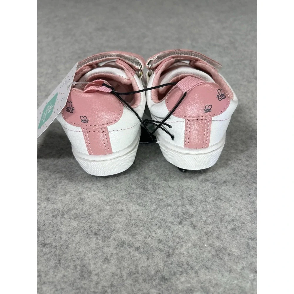 Disney Baby Winnie The Pooh Toddler Kids Sneaker Size 4 Pink /White Hook & Loop